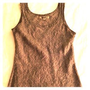 FLAX bias cut gray linen tunic tank XS